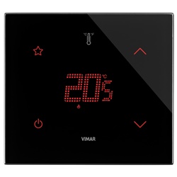Termostato domotico STAR 2M nero diamante touch screen controllo temperatura ambiente riscaldamento condizionamento 2 moduli