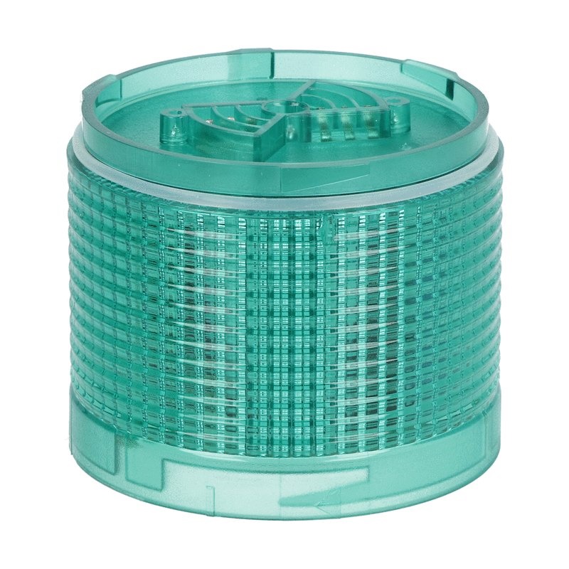 Modulo luminoso LED verde 70mm luce fissa o lampeggiante per segnalazione industriale