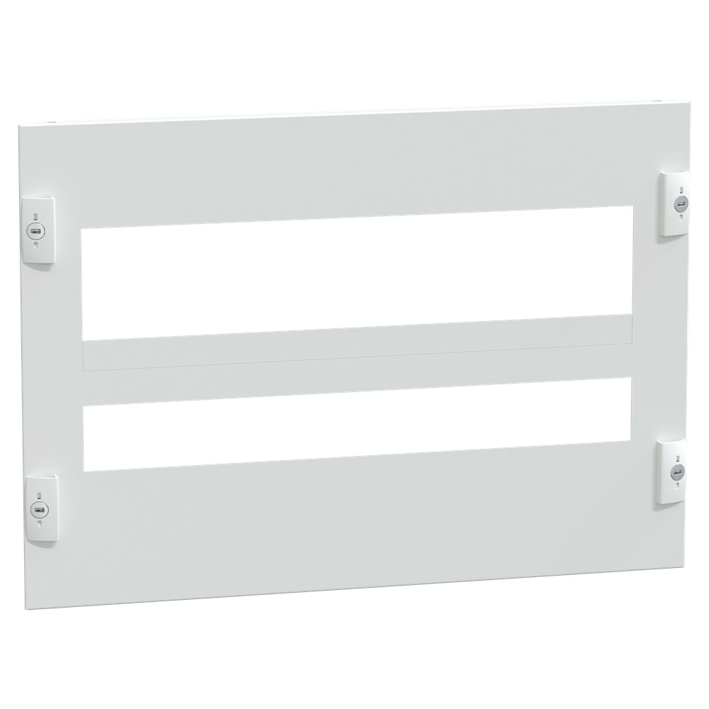 Piastra frontale in acciaio bianco per vani PrismaSeT compatibile NSX100-250VIGI, installazione verticale, protezione fughe a terra, armadi 600 mm, 7 moduli verticali
