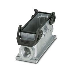 Custodia a zoccolo B24 alluminio pressofuso impermeabile con bloccaggio trasversale e uscite cavi laterali M25 per applicazioni industriali standard