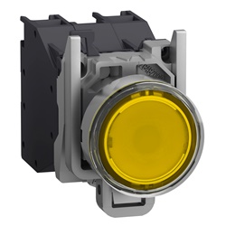 Pulsante luminoso giallo con cappuccio ATEX 24..240V