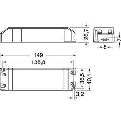 LED DRIVER 50W 24VCC SLIM alimentatore compatto per strisce LED installazione spazi ridotti