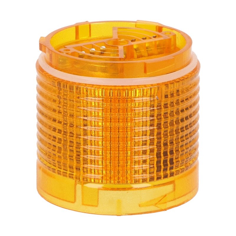 Modulo luminoso LED arancio 50mm luce fissa o lampeggiante per segnalazione industriale