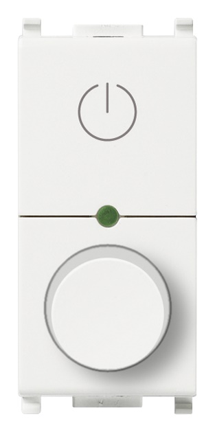 Dimmer rotativo universale 230V antibatterico bianco per lampade LED, CFL, incandescenza, trasformatori elettronici