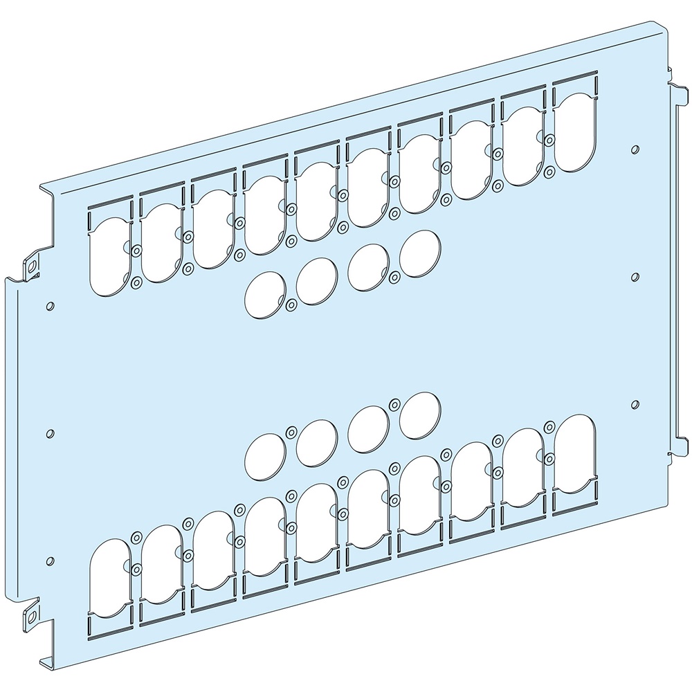 Piastra di fondo acciaio bianco 3-4 poli NS250 montaggio verticale compatibile PrismaSeT ComPact NSX