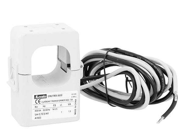 Trasformatore corrente apribile 300/5A foro 36x36mm compatto precablato