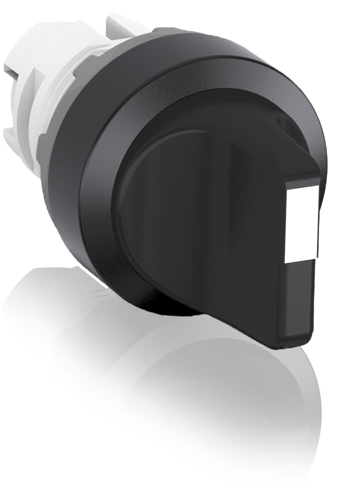 Selector switch 2 posizioni mantenuto maniglia corta nero plastica per impianti elettrici professionali