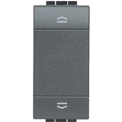 Commutatore doppio tasto 16A 250Vac antracite per installazioni elettriche domestiche e professionali