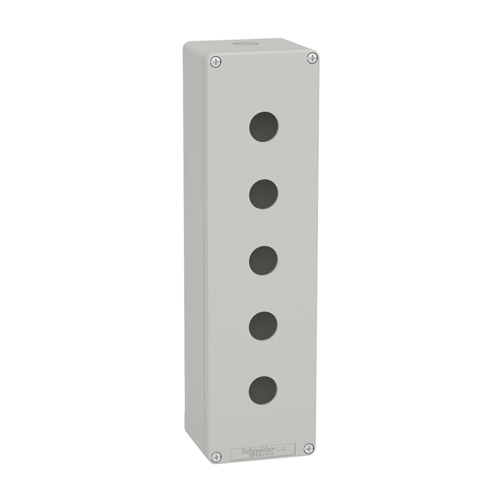 Pulsantiera in metallo grigia  M32 5 fori 22MM 85X310X77 UL CSA