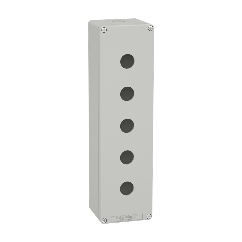 Pulsantiera in metallo grigia  M32 5 fori 22MM 85X310X77 UL CSA