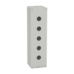 Pulsantiera in metallo grigia  M32 5 fori 22MM 85X310X77 UL CSA