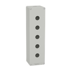 Pulsantiera in metallo grigia  M32 5 fori 22MM 85X310X77 UL CSA