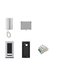 Kit citofonico monofamiliare espandibile AGT A200 con posto esterno Targha e alimentatore, per impianti residenziali multifilari