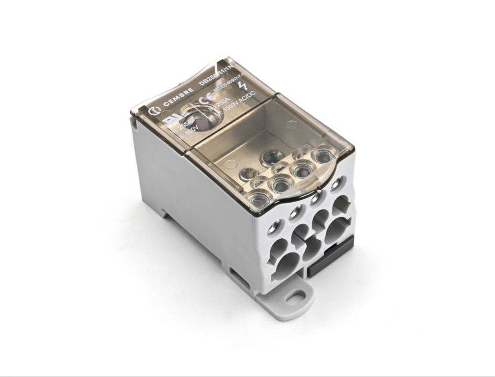 Ripartitore unipolare 250A 11 uscite serraggio diretto cablaggio quadri distribuzione