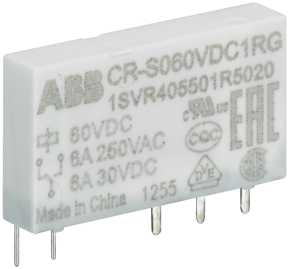 Relè interfaccia pluggable 1c/o 24V DC 6A 250VAC per montaggio su PCB e guida DIN