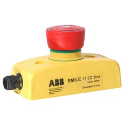 Pulsante emergenza SMILE 11 EC Tina con LED stato, connettore M12, per impianti industriali sicurezza