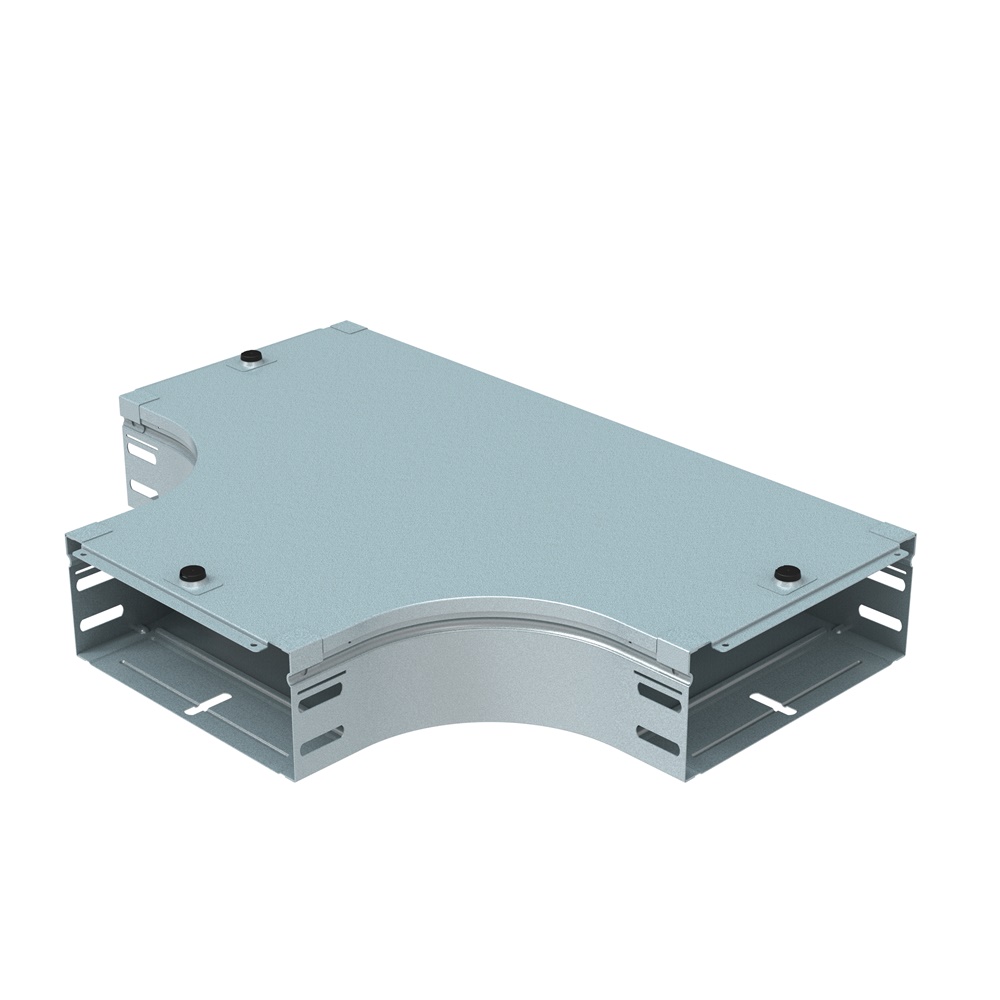 Derivazione piana a T Slide-In 200x75 mm acciaio zincato sendzimir per impianti elettrici