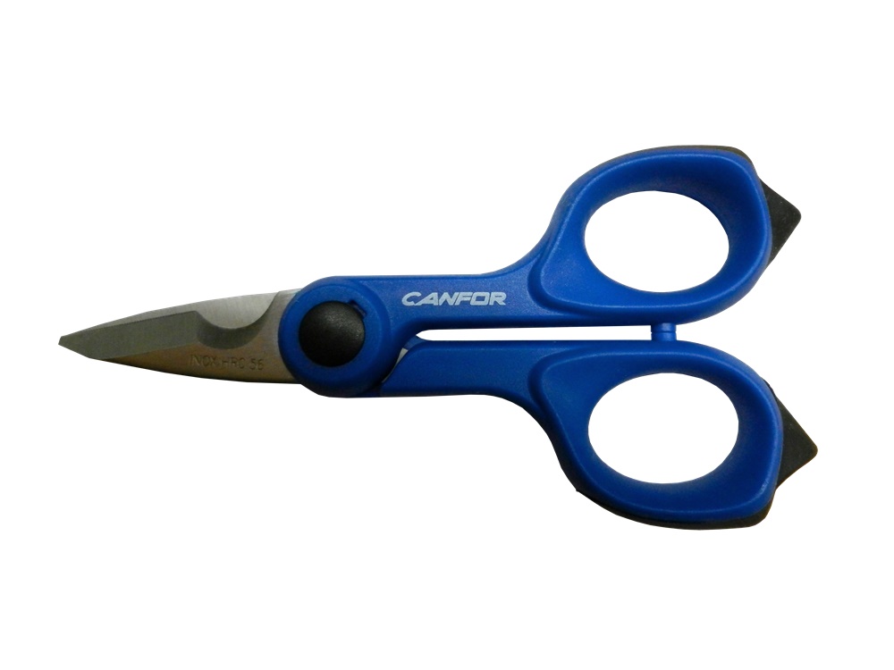 Forbici isolate professionali 150 mm lame micro-dentate antiscivolo acciaio inox impugnatura morbida bicomponente per elettricisti