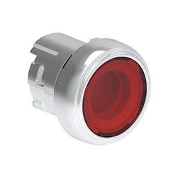 Pulsante luminoso metallico rasato rosso Ø22mm serie Platinum per comando impulsi