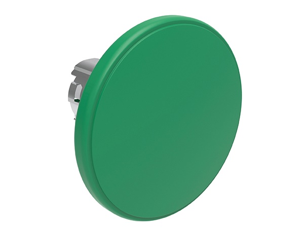 Pulsante fungo metallico 60mm verde impulso serie Platinum per comando industriale