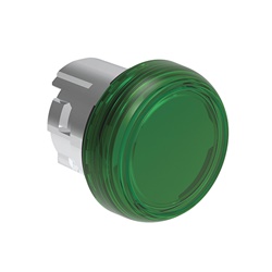 Testa indicatore luminoso metallica verde Ø22mm serie Platinum senza base fissaggio