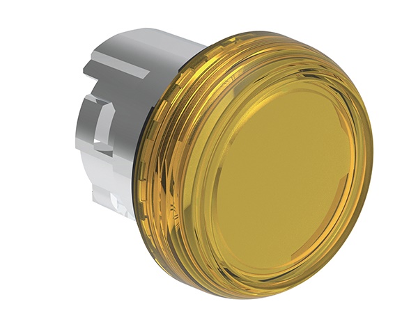 Testa indicatore luminoso metallica gialla Ø22mm serie Platinum senza base fissaggio
