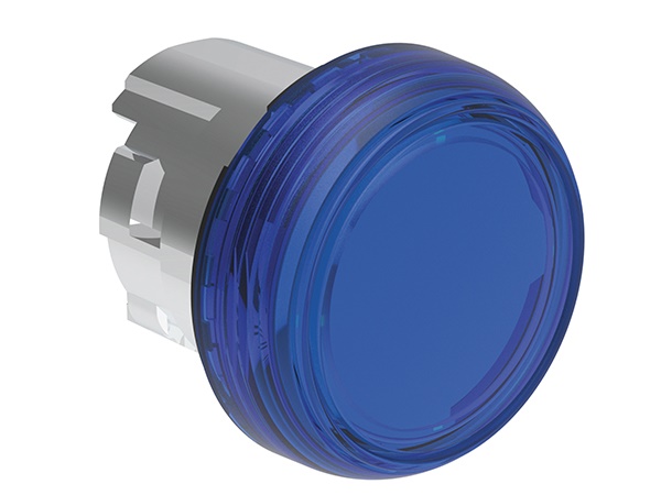 Testa indicatore luminoso metallica Ø22mm colore blu senza base fissaggio per segnalazione industriale
