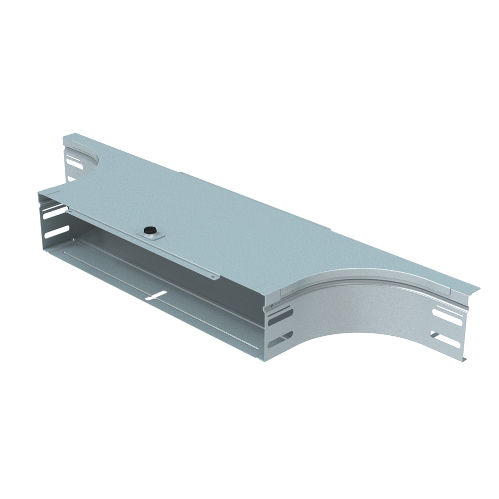Derivazione laterale a T 400x75 mm acciaio zincato sendzimir per impianti elettrici