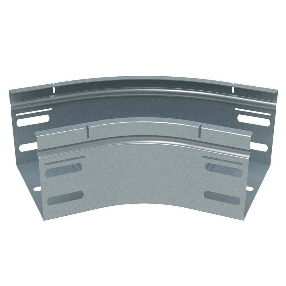 Curva piana 45° Slide-In Blind acciaio zincato 100x75 mm per impianti elettrici