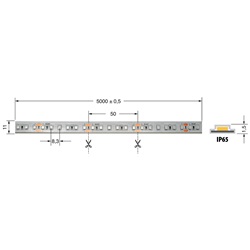 Striscia LED 9,6W/m 24V IP65 flessibile resistente per interni ed esterni