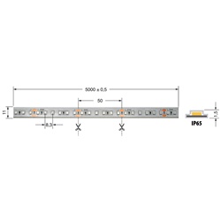 Striscia LED 9,6W/m 24V IP65 flessibile resistente per interni ed esterni