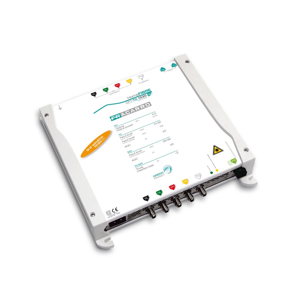 Trasmettitore ottico TV-SAT 1530nm per impianti fibra ottica FTTH