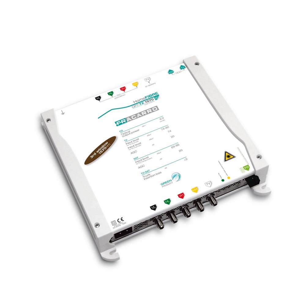 Trasmettitore ottico TV-SAT 1570nm per sistemi fibra ottica FTTH