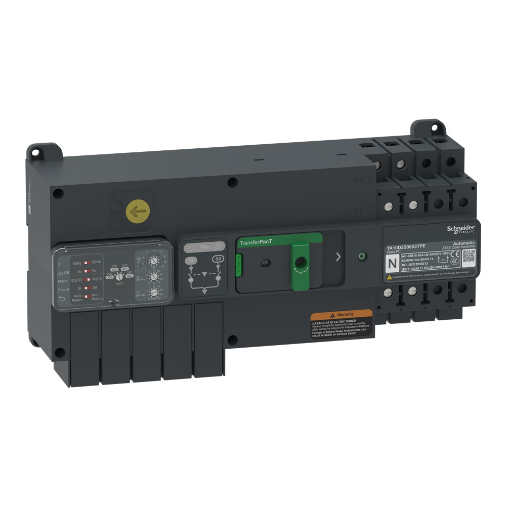Interruttore trasferimento automatico 63A 230V 2 poli per edifici industriali e commerciali
