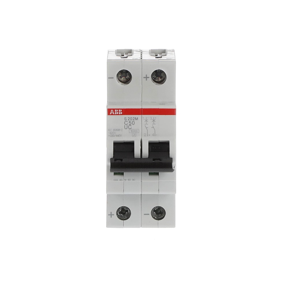 Interruttore automatico Miniature Circuit Breaker S200MUC 2P 50A C 10kA AC/DC uso industriale