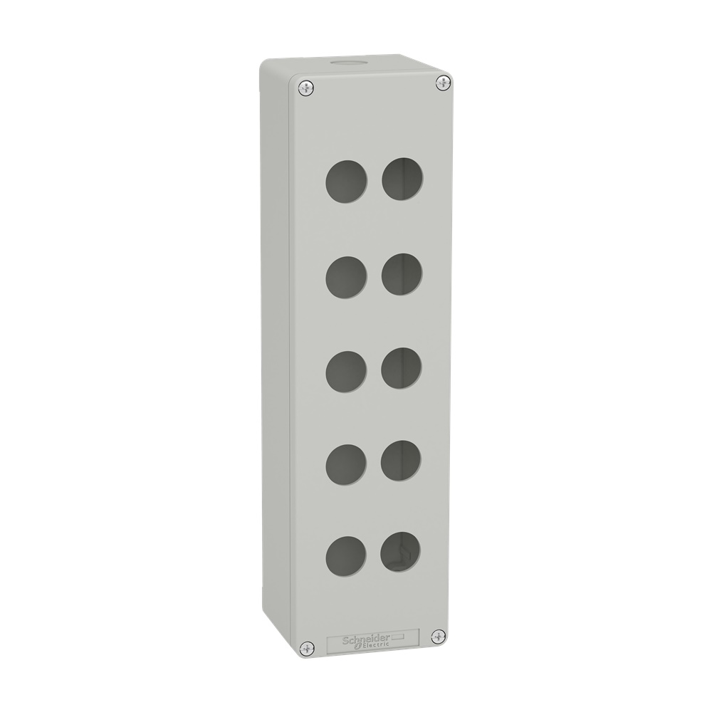 Pulsantiera in metallo grigia  M32 10 fori 22MM 85X310X77 UL CSA
