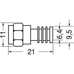 Spina F crimpare cavo 5 mm connessione elettrica sicura impianti vari
