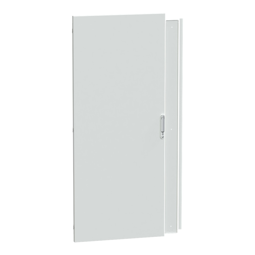 Porta piena IP30 L800 PrismaSeT vetro e acciaio bianco opaco con serratura IP55 reversibile