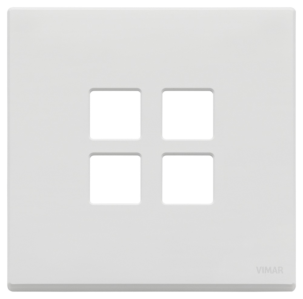 Placca 2 moduli 4 comandi domotici KNX metallo bianco matt Flat
