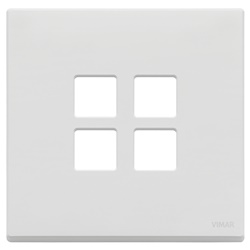 Placca 2 moduli 4 comandi domotici KNX metallo bianco matt Flat