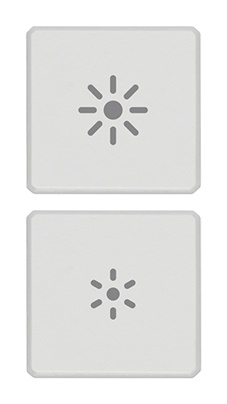 Due tasti Flat dimmer bianco matt intercambiabili per controllo luce ambiente