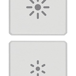 Due tasti Flat dimmer bianco matt intercambiabili per controllo luce ambiente