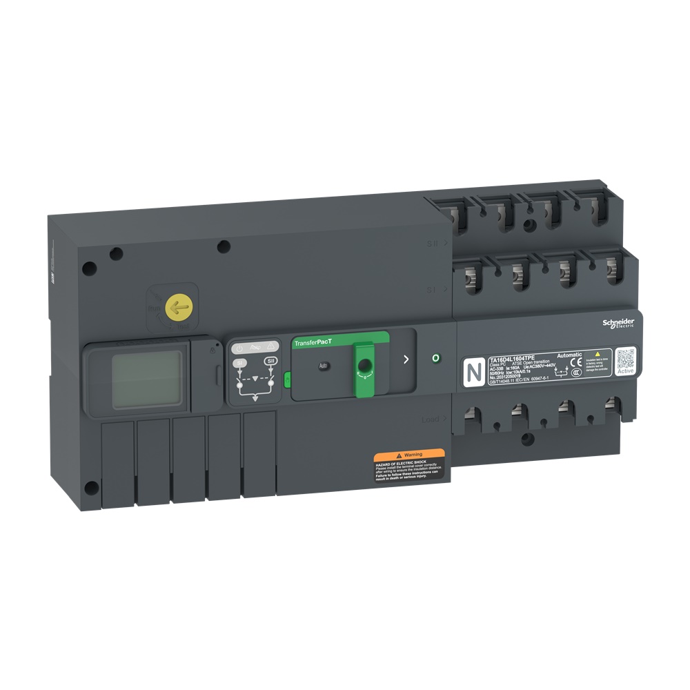 Commutatore rete TransferPacT Active Automatic 4 poli 160A 400V per edifici industriali e commerciali