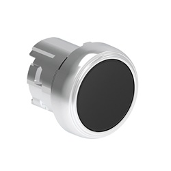 Pulsante metallico rasato nero Ø22mm serie Platinum per comando impulsi