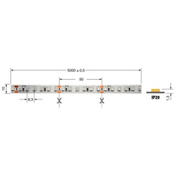 Striscia LED 9,6W/m 24V IP20 flessibile per illuminazione interna ambienti residenziali e commerciali