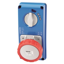 PRESA FISSA INTERBLOCCATA VERTICALE - AUTOMATIKA - MT 6KA CURVA C - SENZA FONDO - 2P+T 16A 380-415V - 50/60HZ 9H - IP67