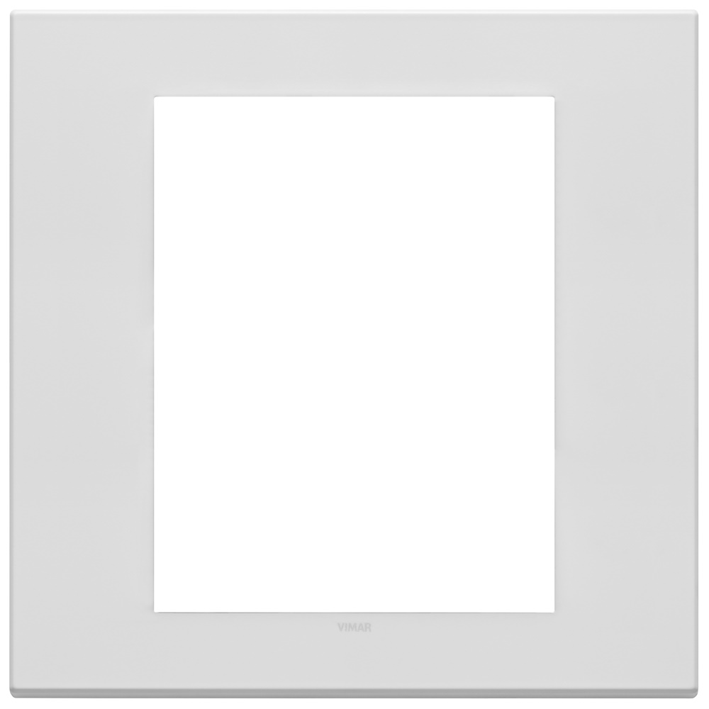 Placca 8 moduli metallo bianco opaco per installazioni elettriche