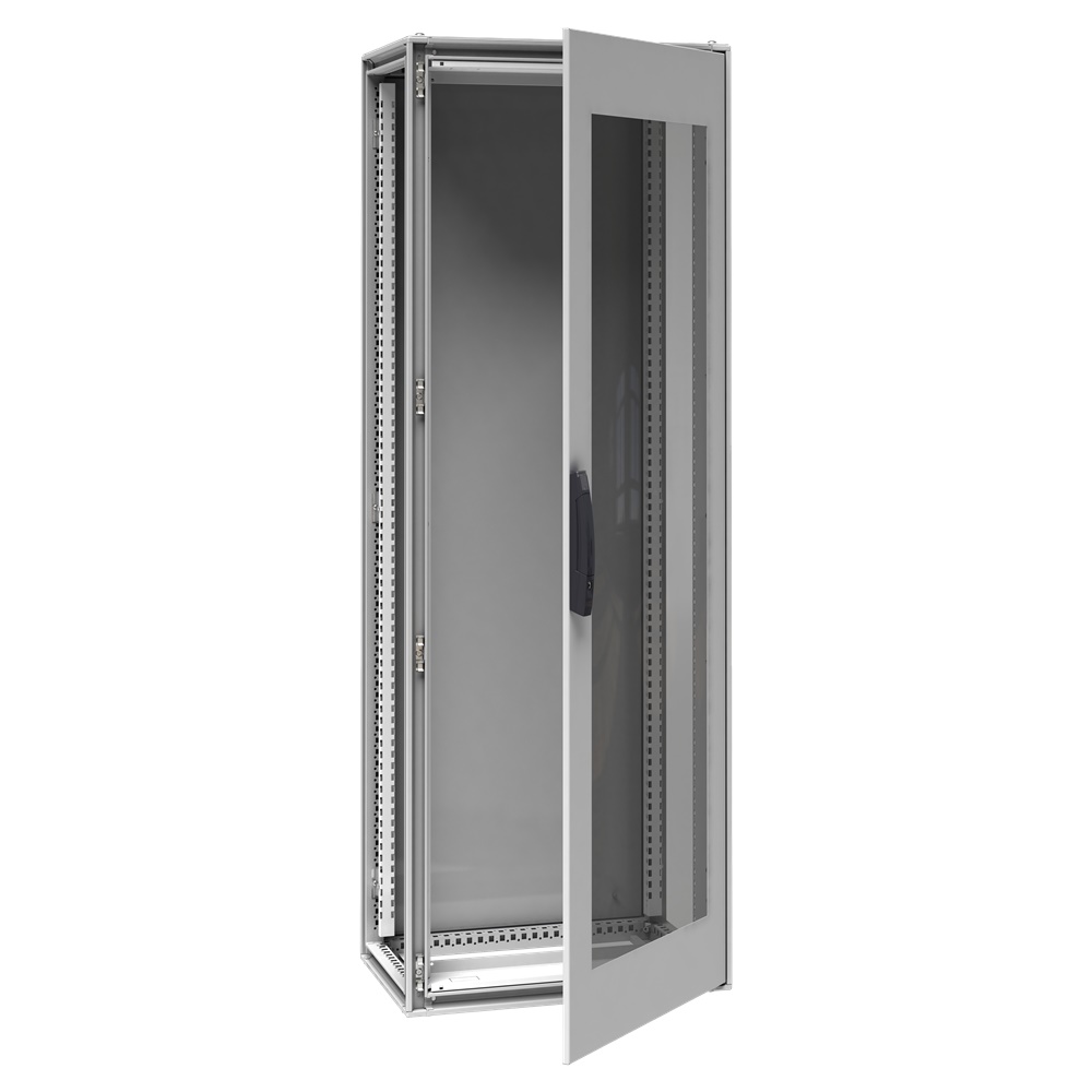Armadio in acciaio, PrismaSeT, assemblato, porta trasparente, 2000x700x500mm, IP55, RAL7035