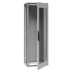 Armadio in acciaio, PrismaSeT, assemblato, porta trasparente, 2000x700x500mm, IP55, RAL7035