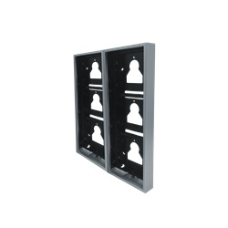 Serie Ultra - Custodia da parete 2x3 moduli (6 moduli) silver RAL9006, cavo incluso